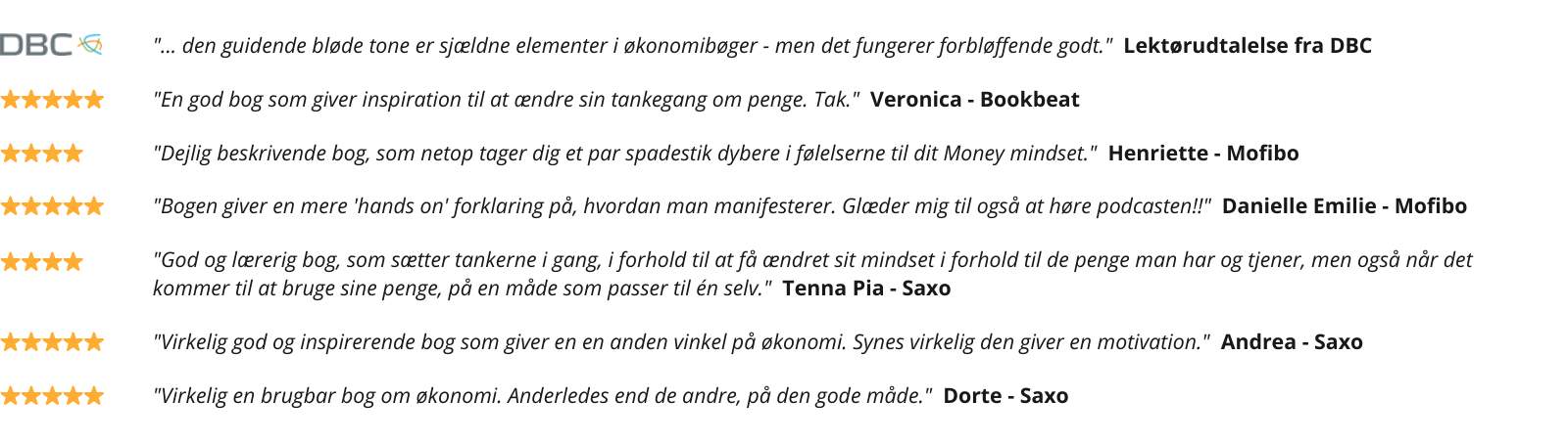 Sagt om Money Makeover Mindset bogen